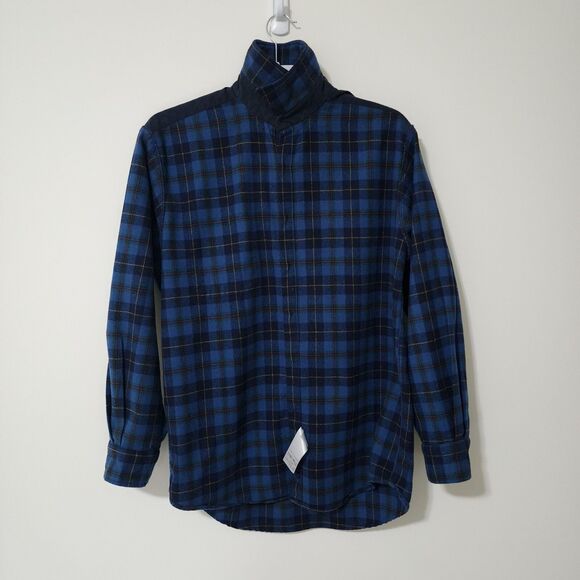 Pendleton Lodge Mens 100% Virgin Wool Plaid Button-Up Shirt Blue Red Yellow Sz M - Picture 4 of 10